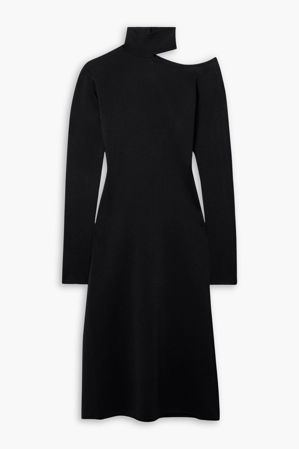 Ferragamo Cutout Stretch-knit Midi Dress In Black