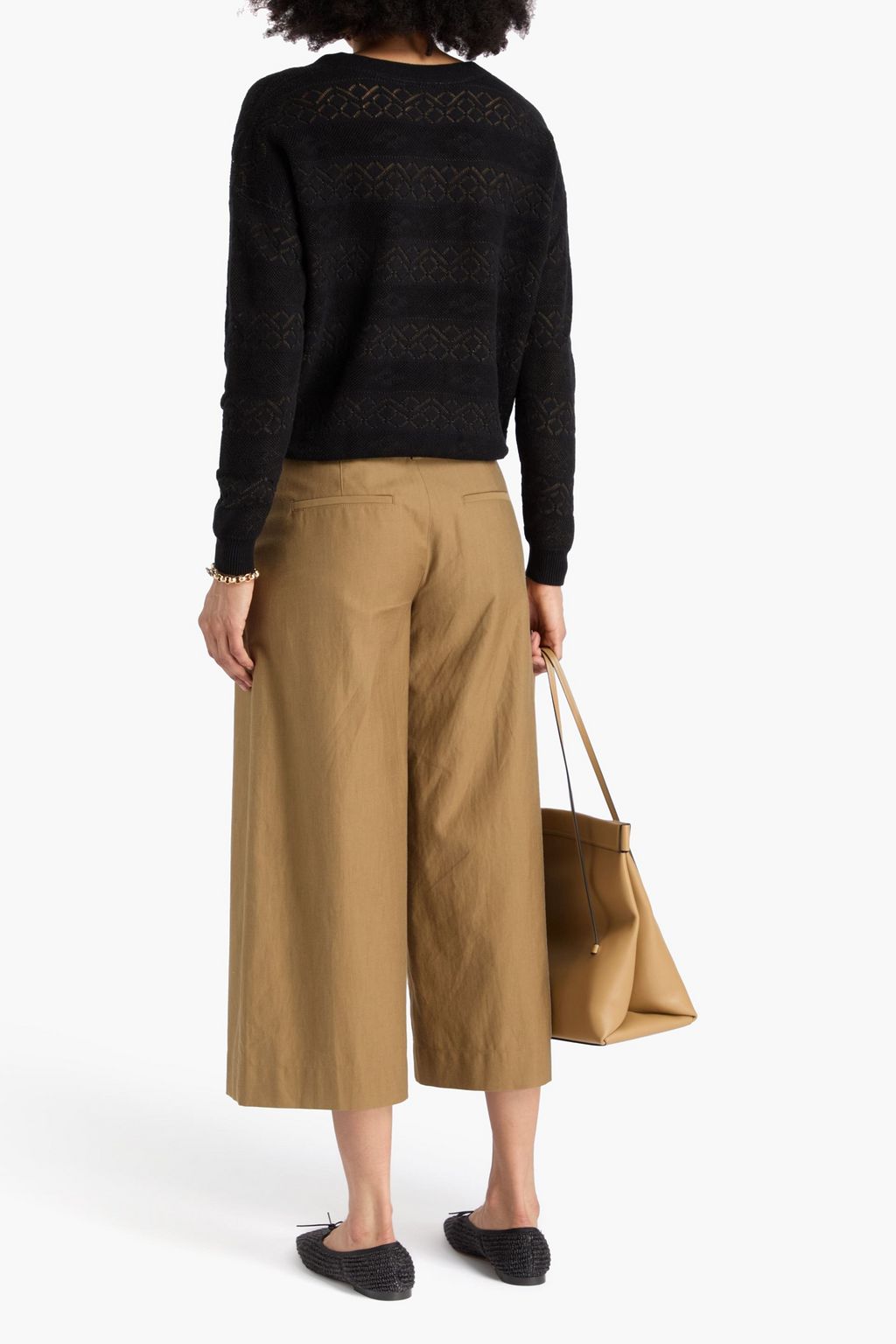 COTTON BY AUTUMN CASHMERE Pointelle-knit cotton sweater