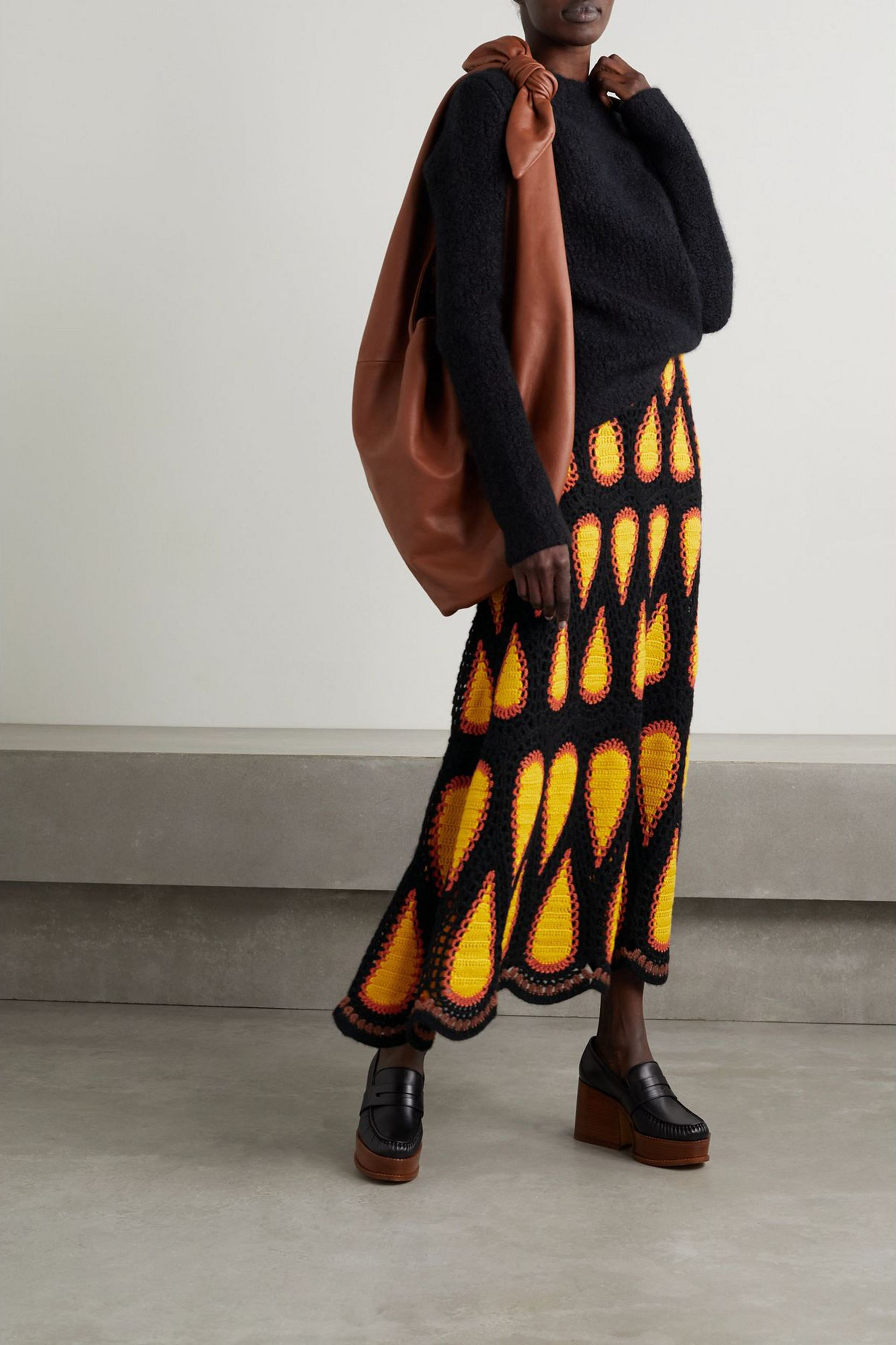 Gabriela Hearst Cleo crocheted cashmere maxi skirt