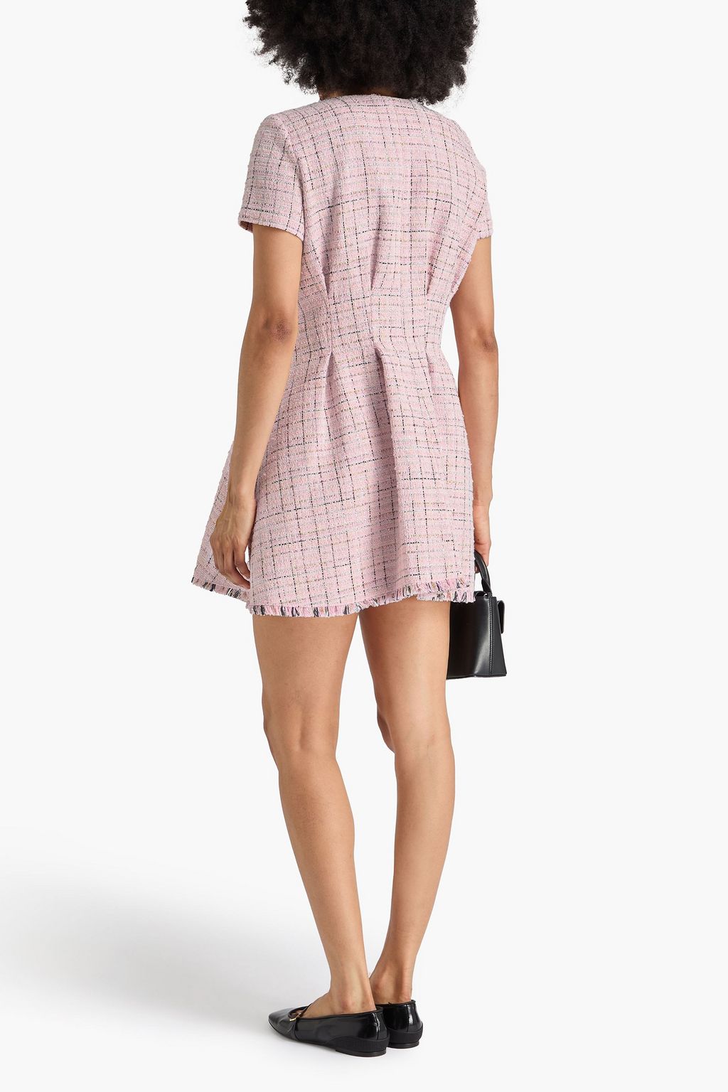 MAJE Pleated tweed mini dress
