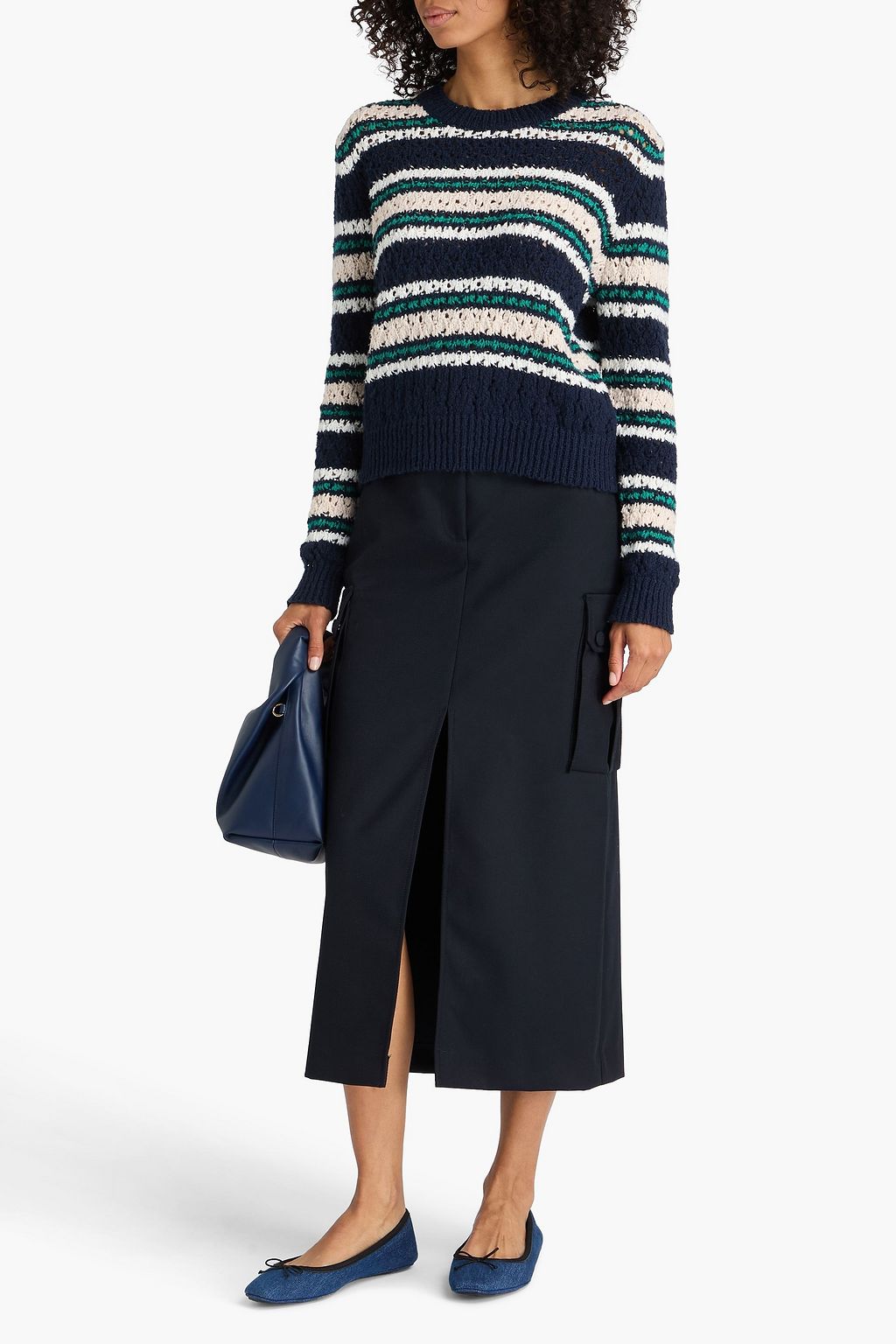 COTTON BY AUTUMN CASHMERE Striped cotton sweater