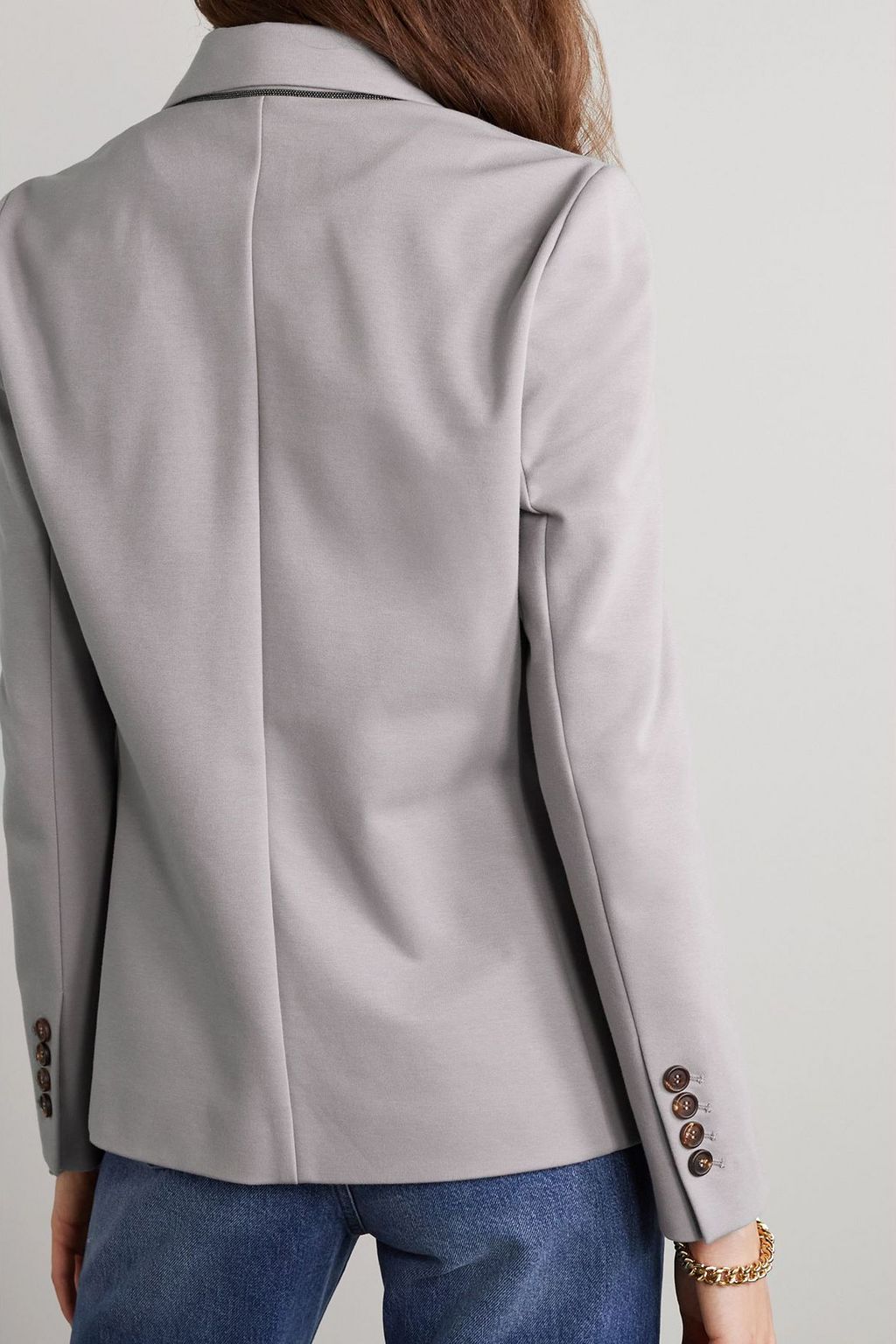 BRUNELLO CUCINELLI Double-breasted cotton-blend blazer