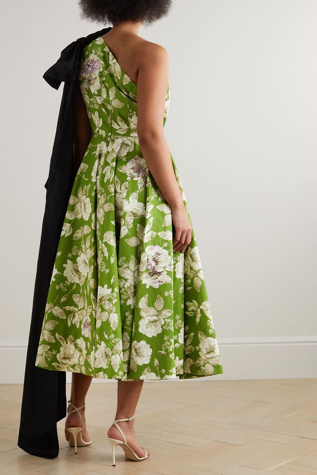 ERDEM Johanne one-shoulder crystal-embellished cotton-faille gown