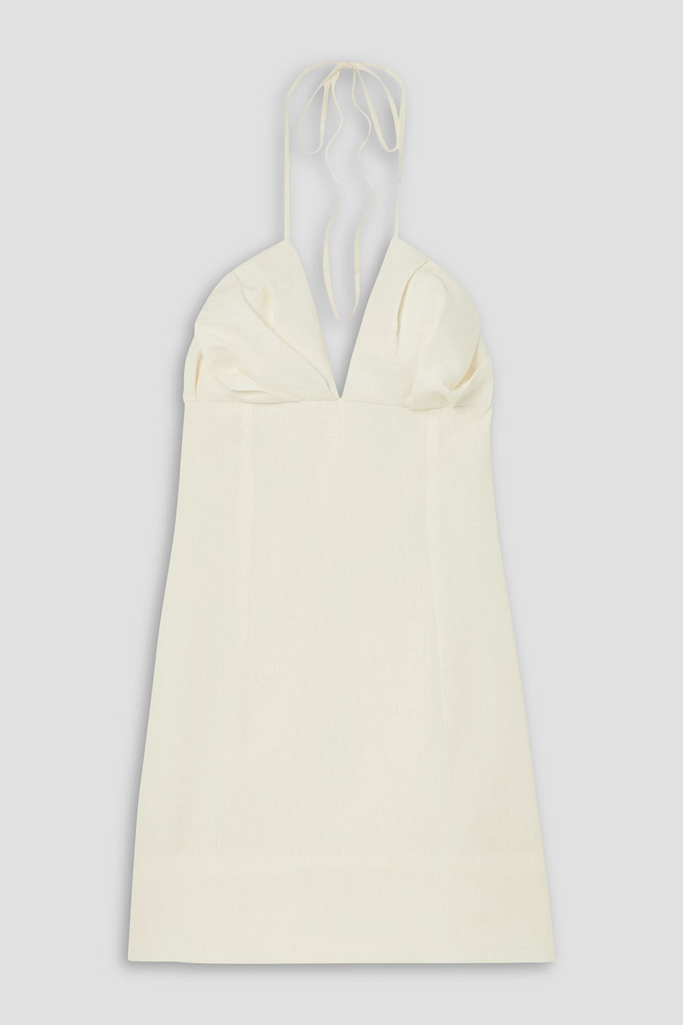 Jacquemus Bambino Linen Halterneck Mini Dress In Neutral