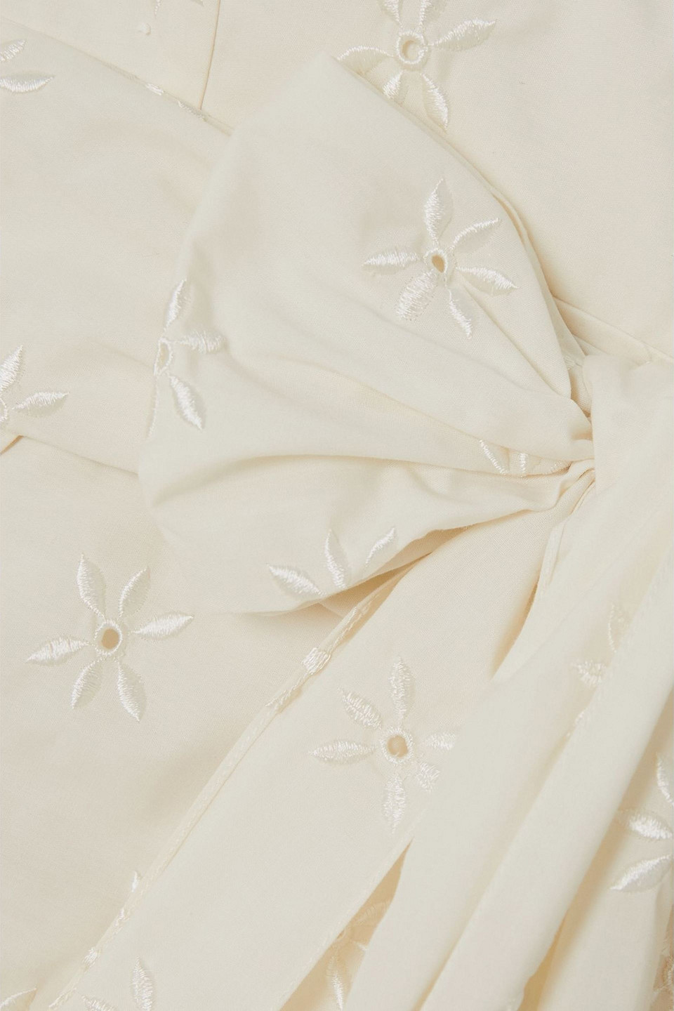 Erdem Maryam Convertible Bow-detailed Broderie Anglaise Poplin Blouse In Multi