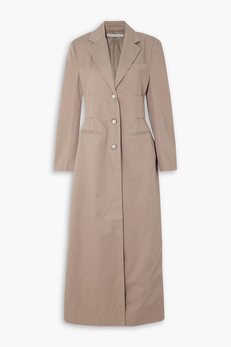 Tolu Coker Belted Gabardine Coat In Brown