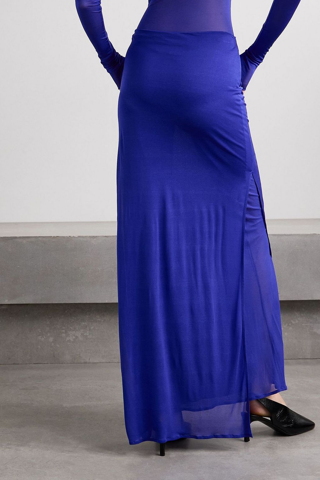 ANN DEMEULEMEESTER Tana layered jersey maxi skirt