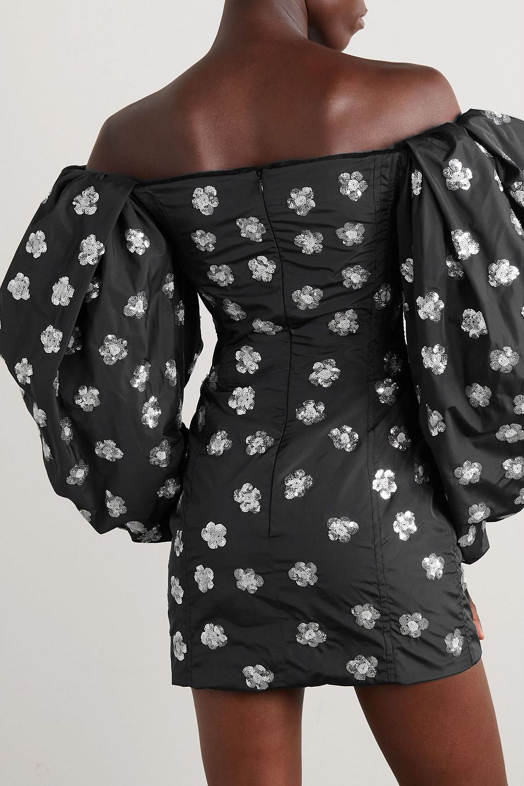 JACQUEMUS Sequin-embellished taffeta mini dress