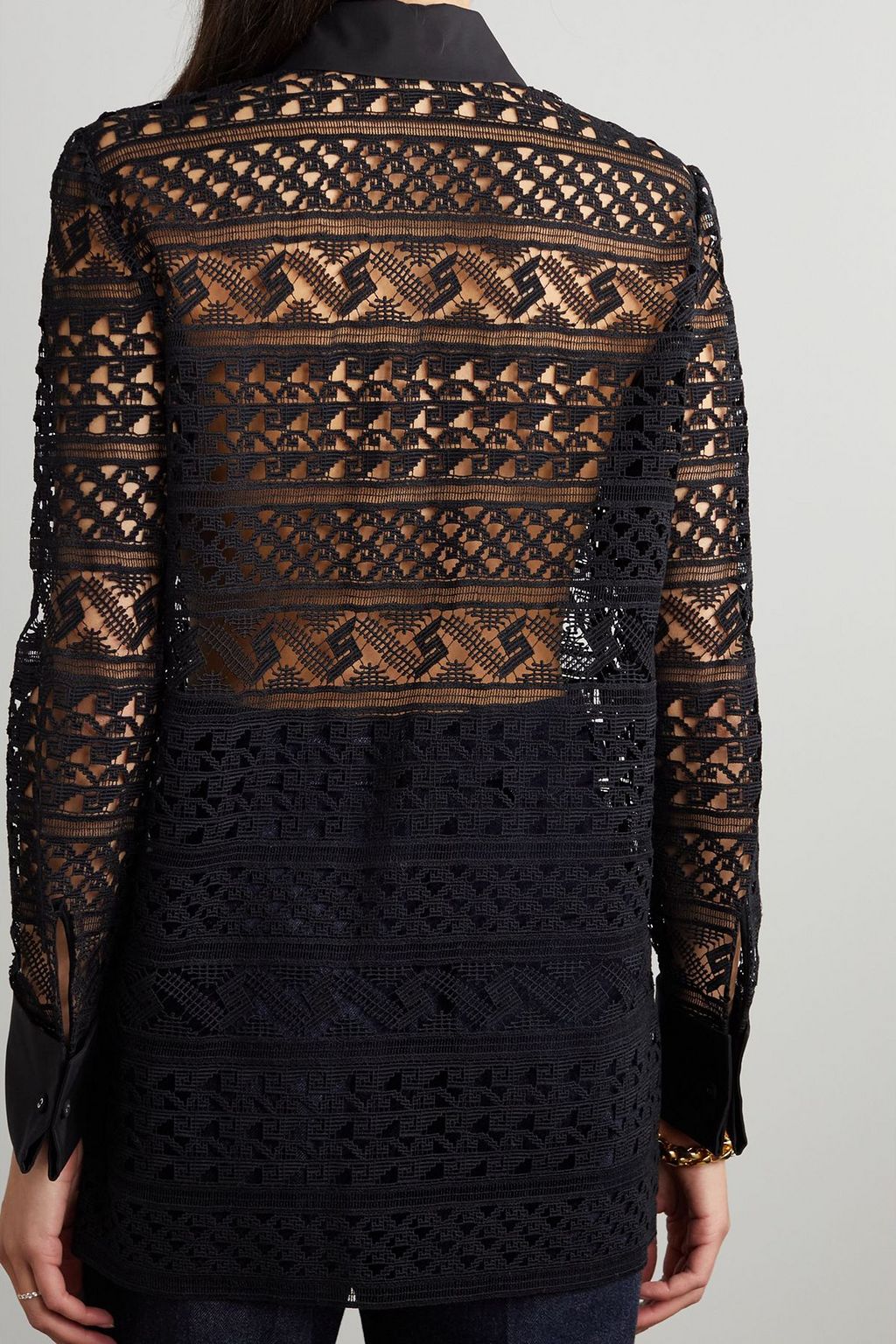 GABRIELA HEARST Cotton-lace and poplin blouse