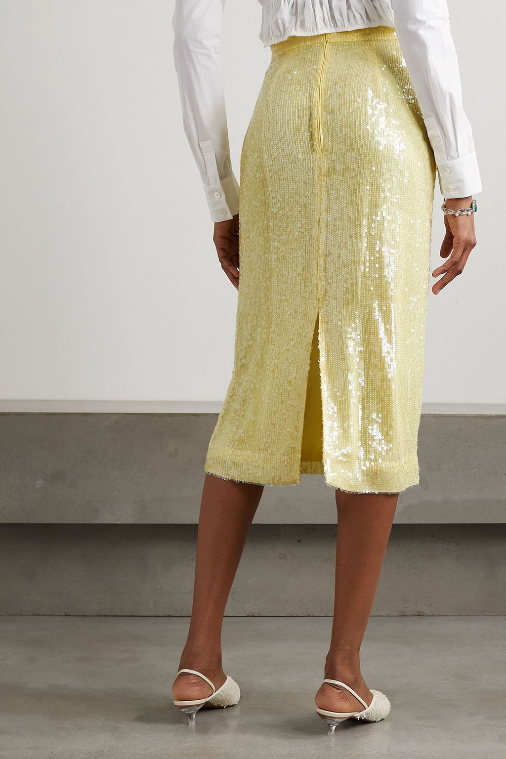 ERDEM Mariana embellished crepe midi skirt