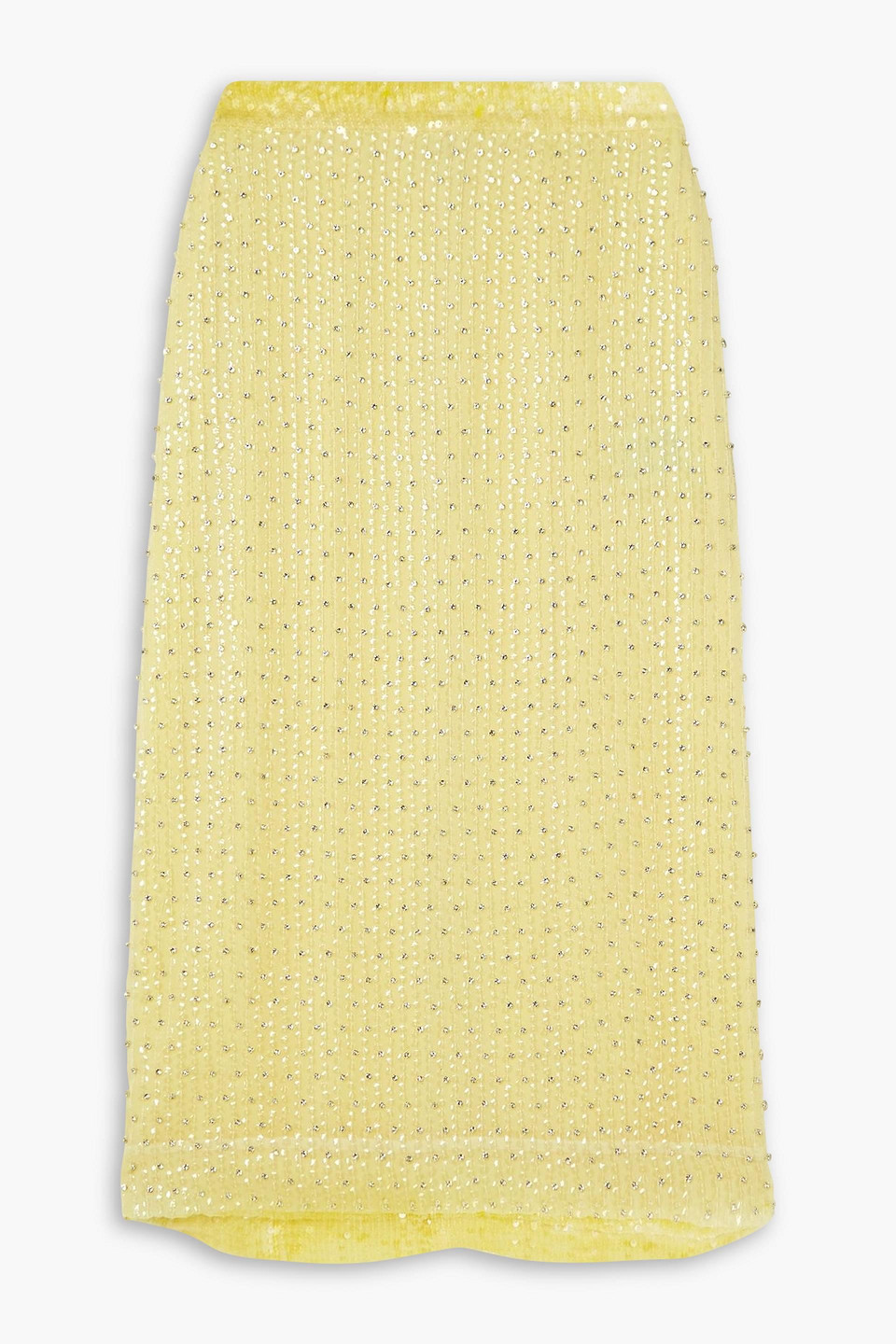 Erdem Mariana Embellished Crepe Midi Skirt In Yellow