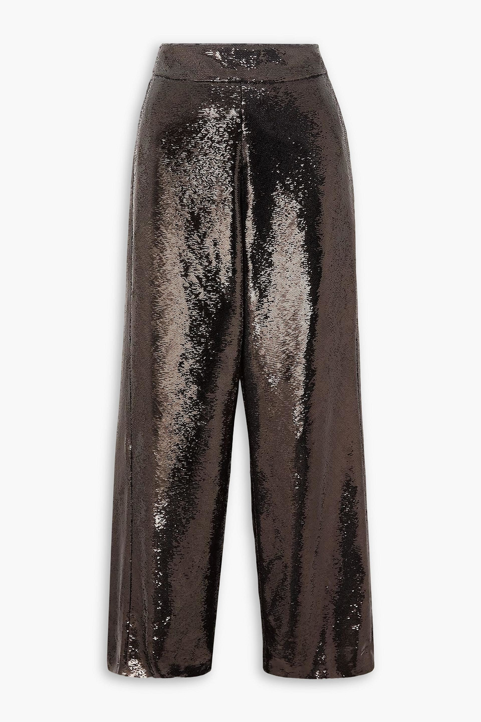 golden goose - journey sequined crepe wide-leg pants - brown - it 40