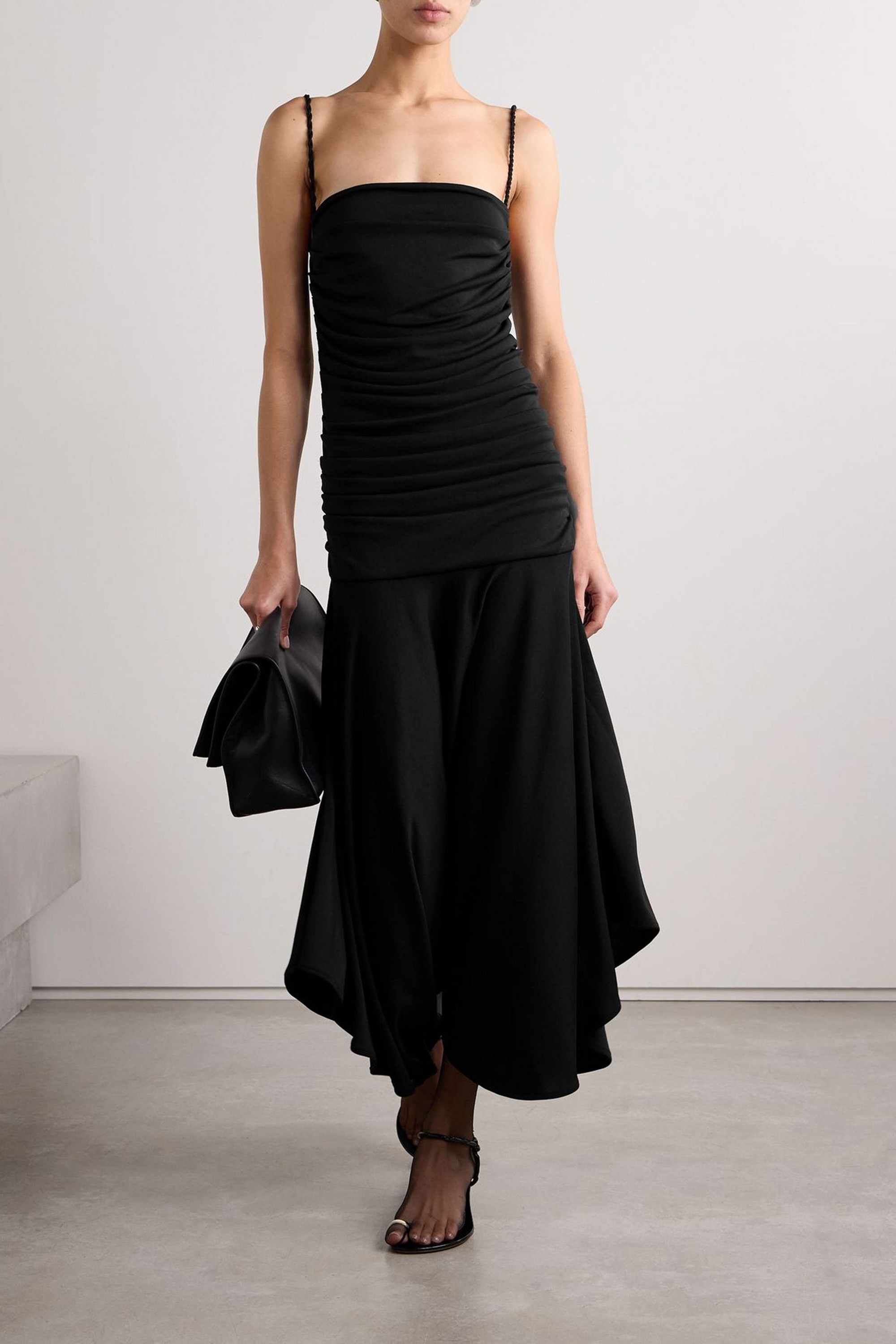 Interior The Viradora asymmetric ruched crepe midi dress