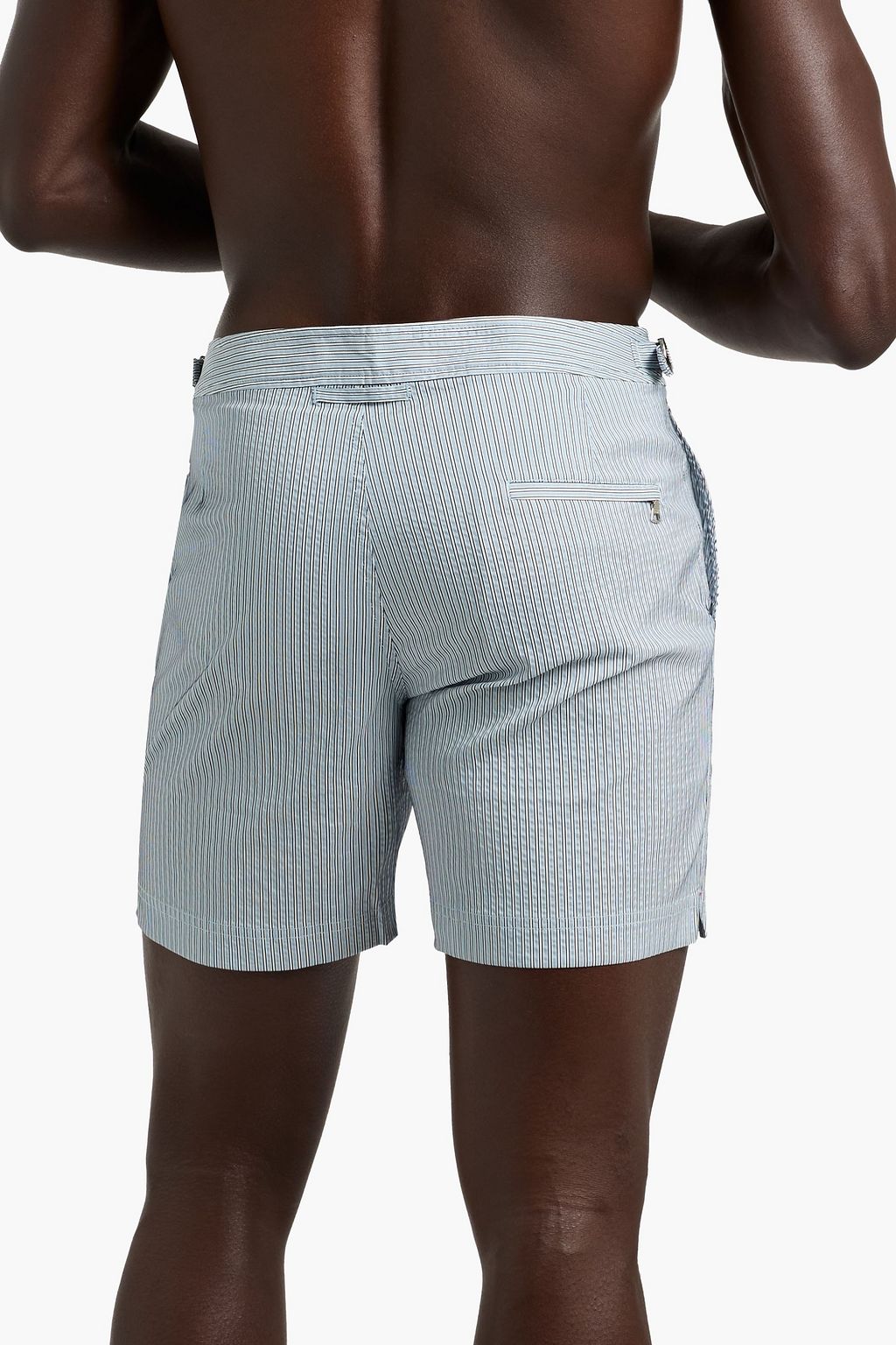 ORLEBAR BROWN シアサッカー ミディアムレングス スイムショートパンツ ストライプ