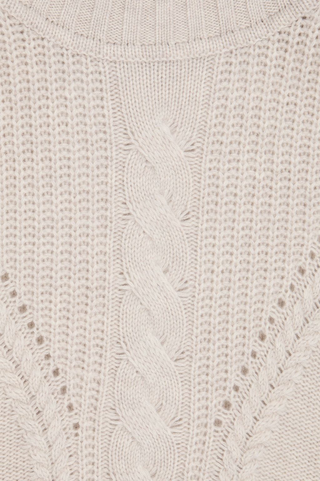 AUTUMN CASHMERE Cable-knit cashmere turtleneck sweater