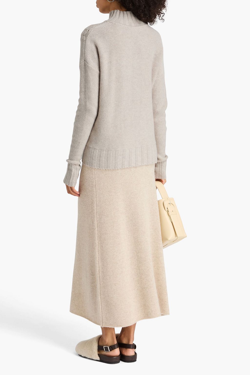 AUTUMN CASHMERE Cable-knit cashmere turtleneck sweater