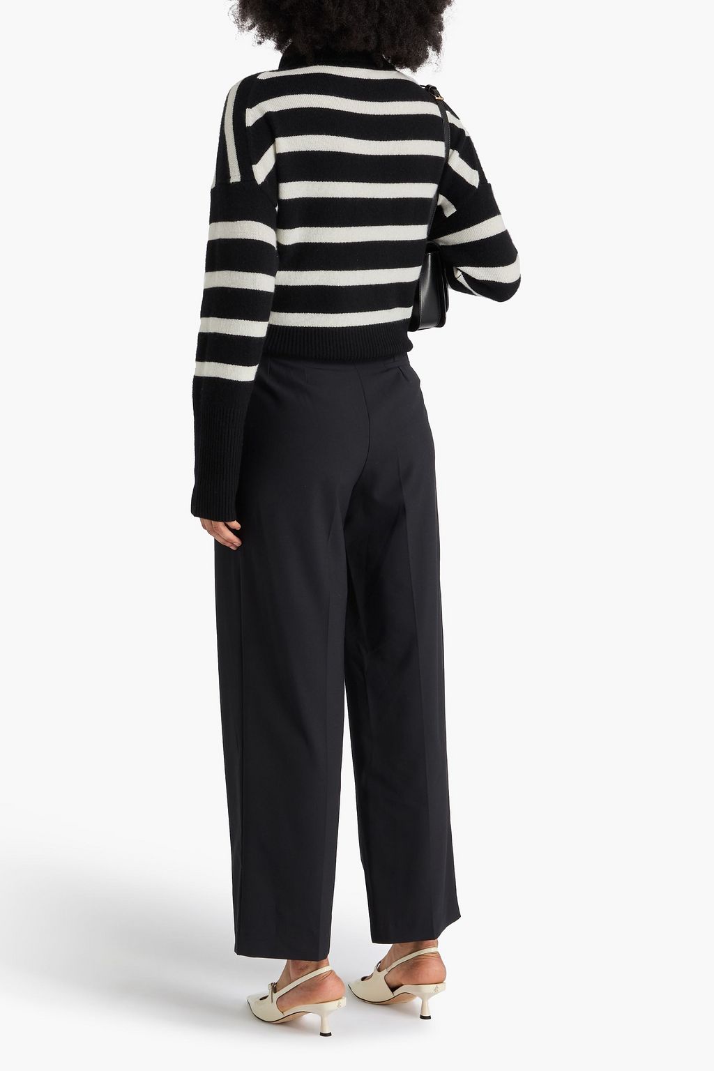 MAJE Pleated crepe tapered pants