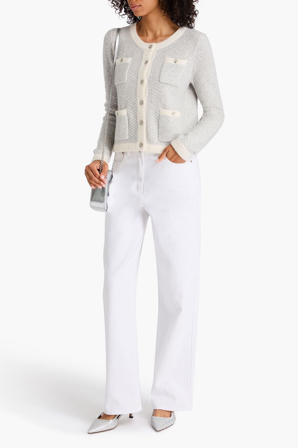 AUTUMN CASHMERE Sequin-embellished cashmere-blend jacket