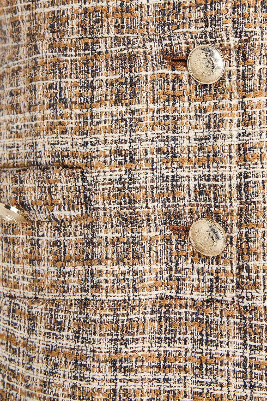 MAJE Pleated tweed mini dress