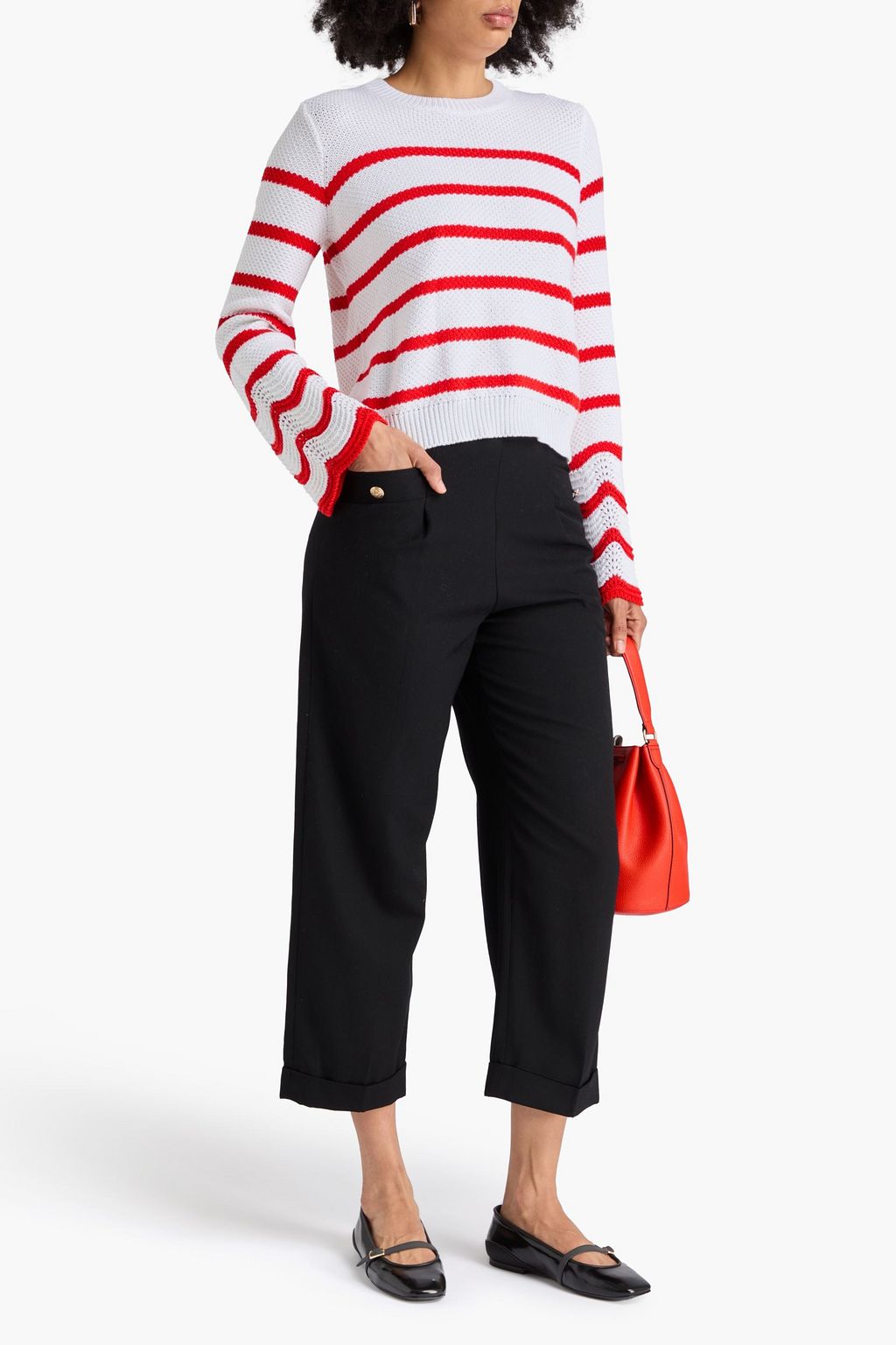 COTTON BY AUTUMN CASHMERE Striped cotton sweater