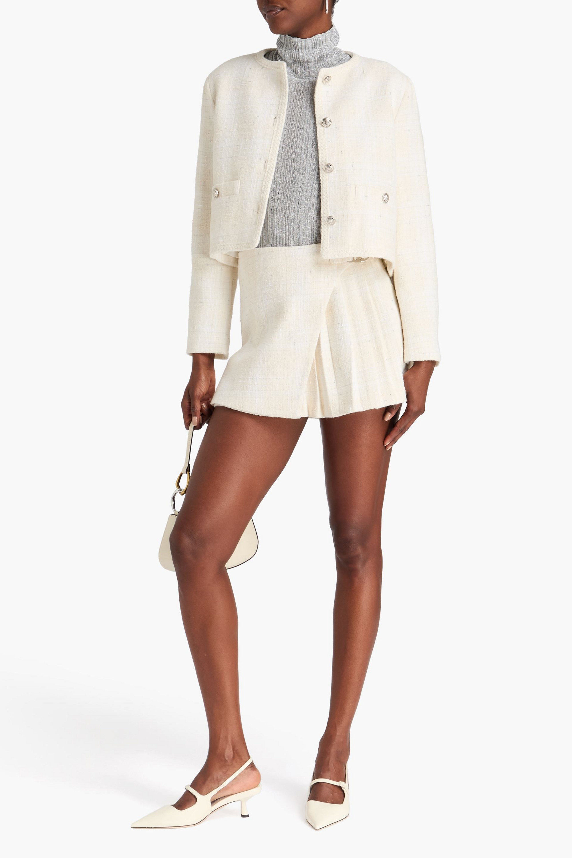 MAJE Metallic tweed jacket