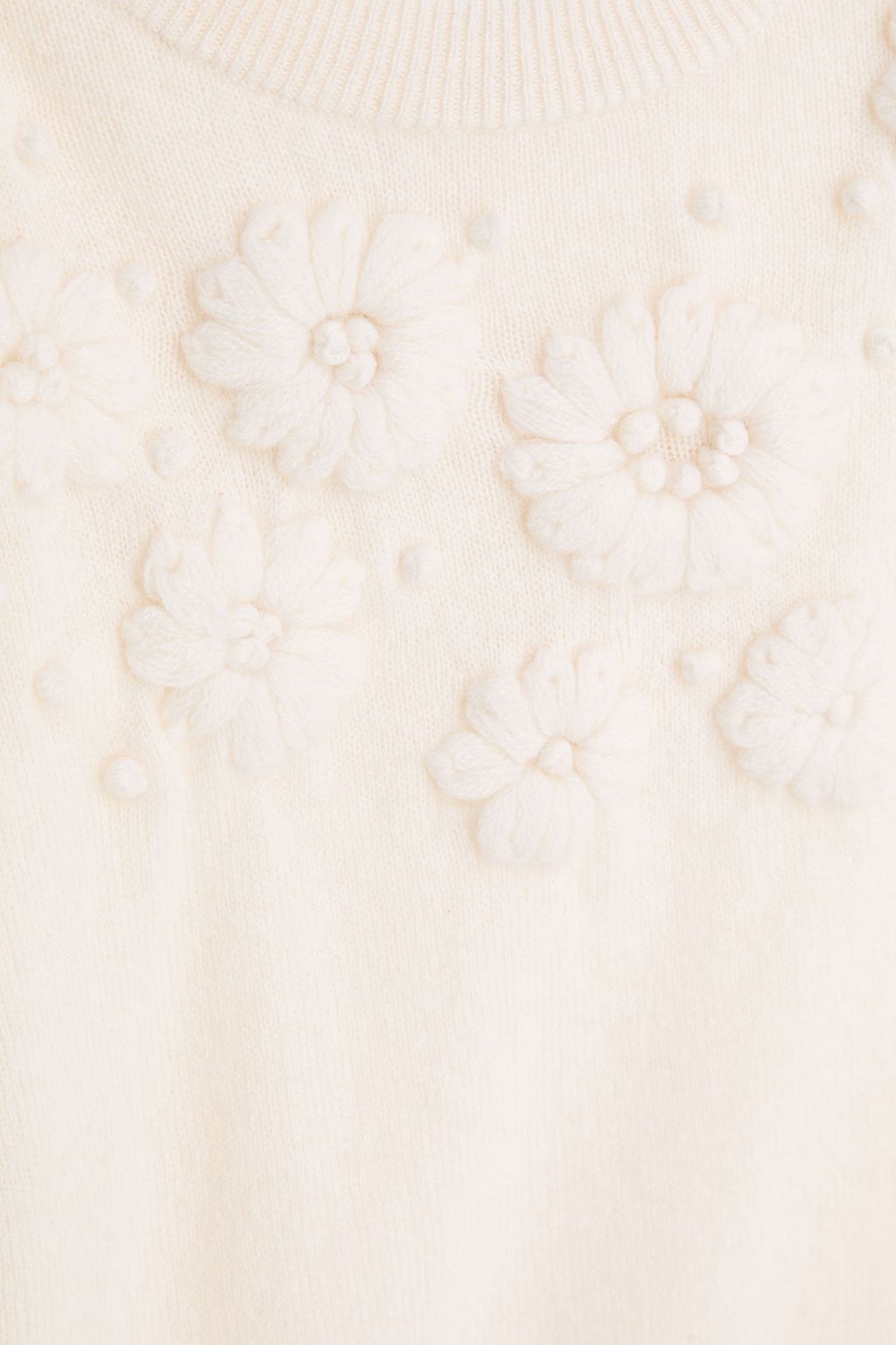 AUTUMN CASHMERE Floral-appliquéd cashmere sweater