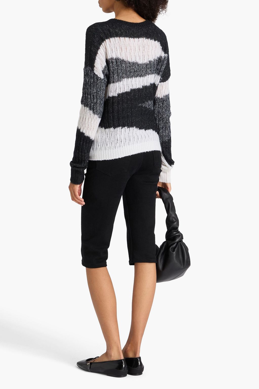 AUTUMN CASHMERE Striped cashmere and silk-blend sweater