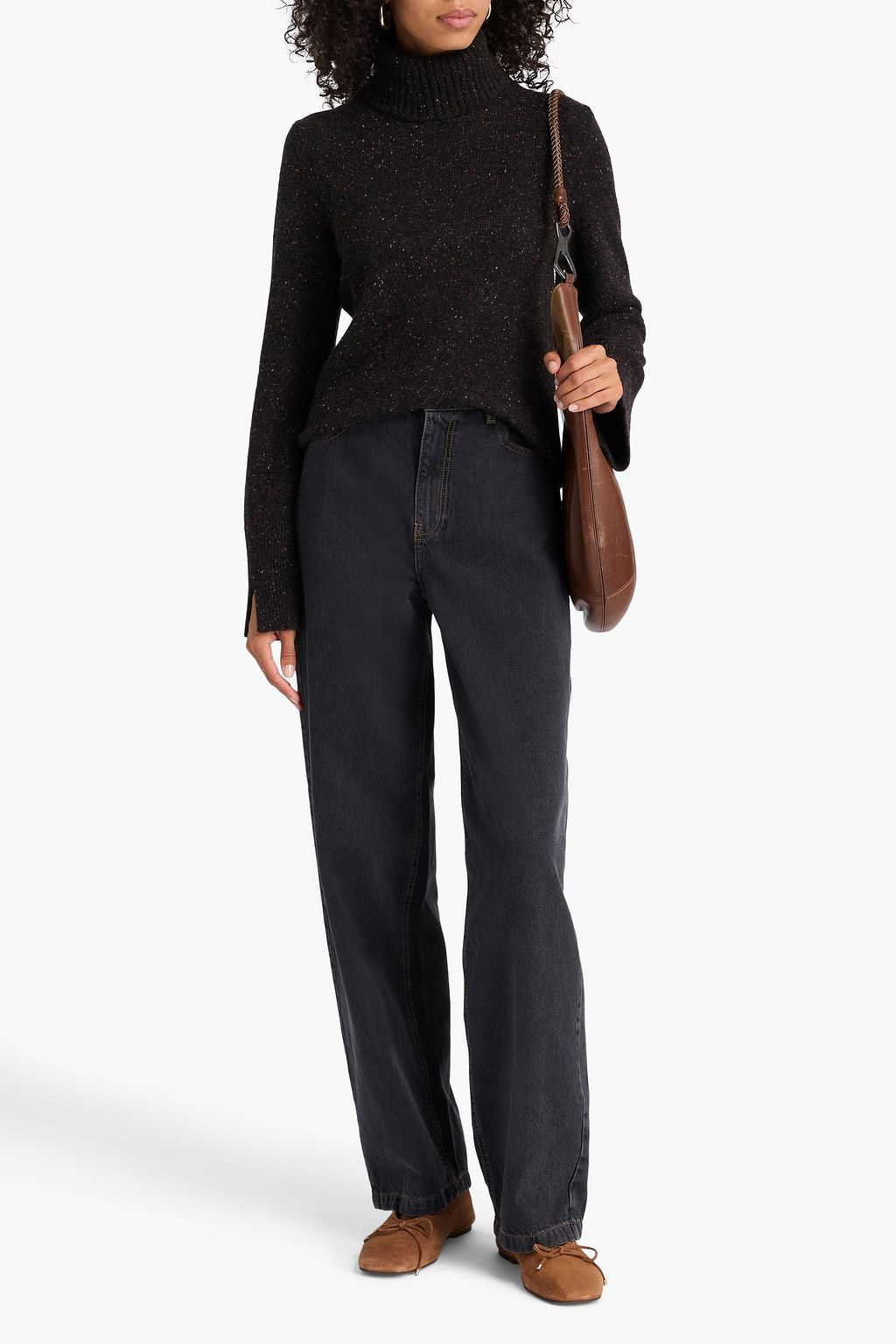 AUTUMN CASHMERE Marled cashmere turtleneck sweater