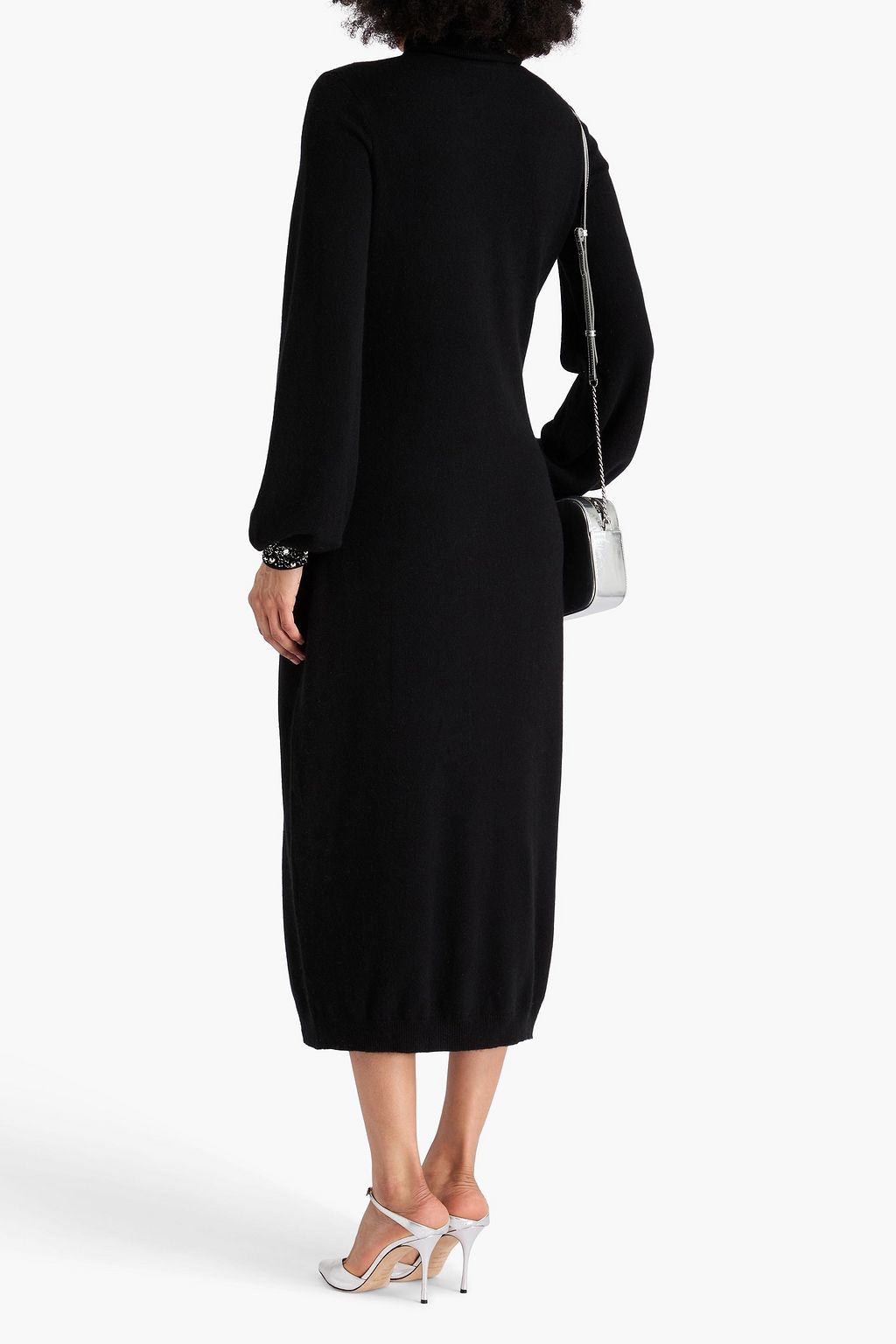 AUTUMN CASHMERE Embellished cashmere turtleneck midi dress