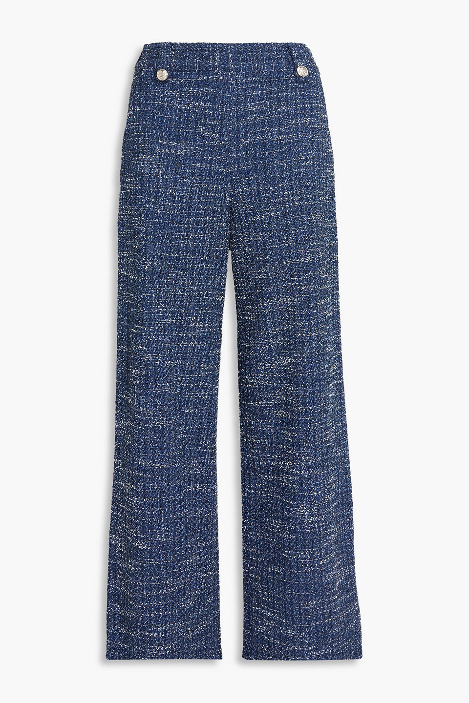 Maje Tweed Wide-leg Pants In Blue