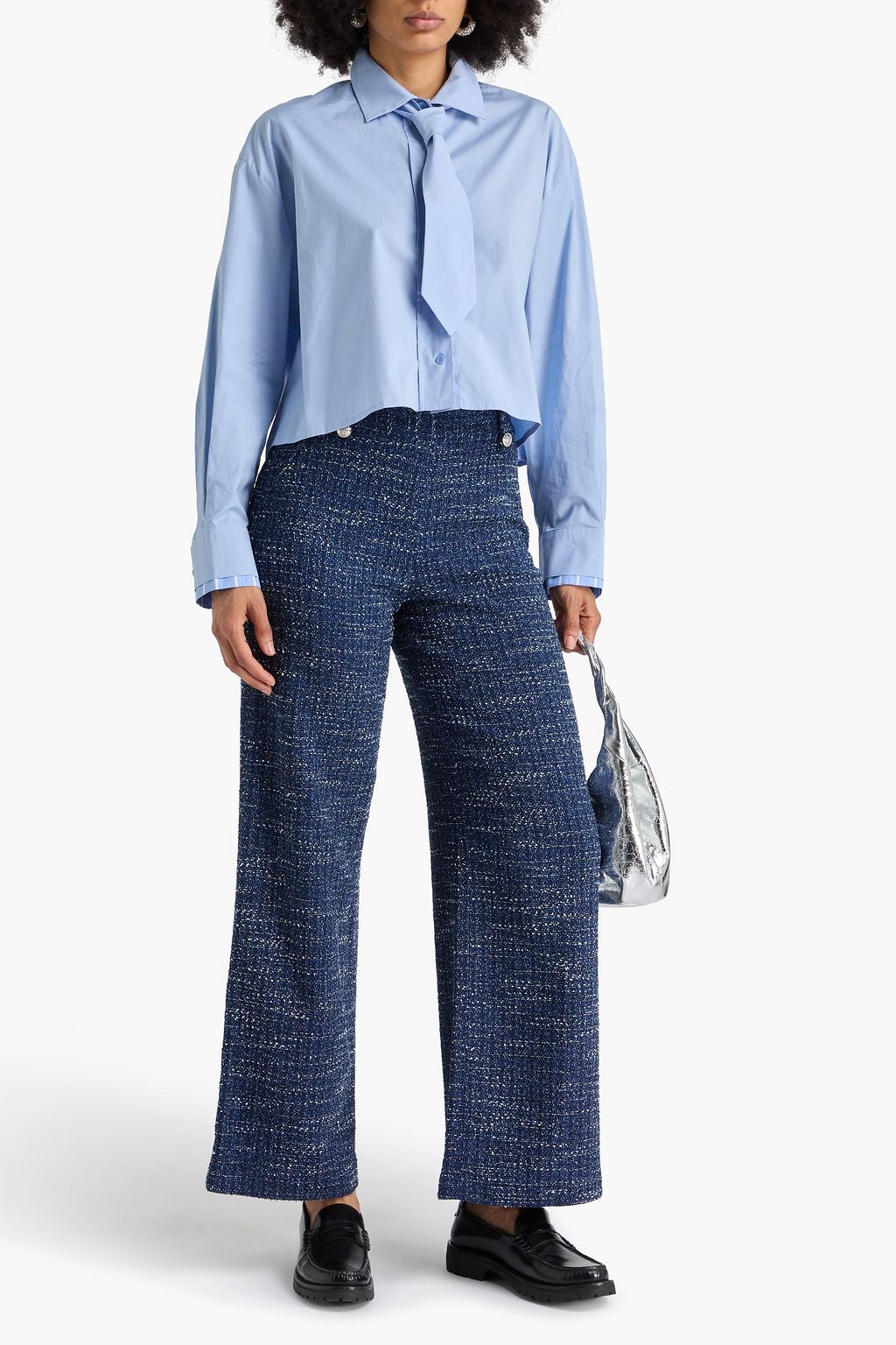 MAJE Hose mit weitem Bein aus Tweed