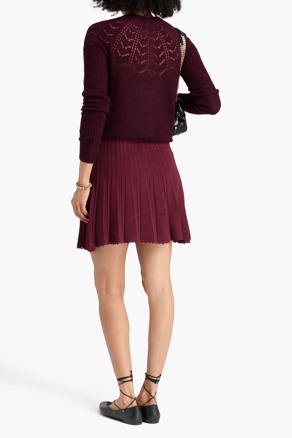 AUTUMN CASHMERE Pointelle-knit cashmere and silk-blend sweater