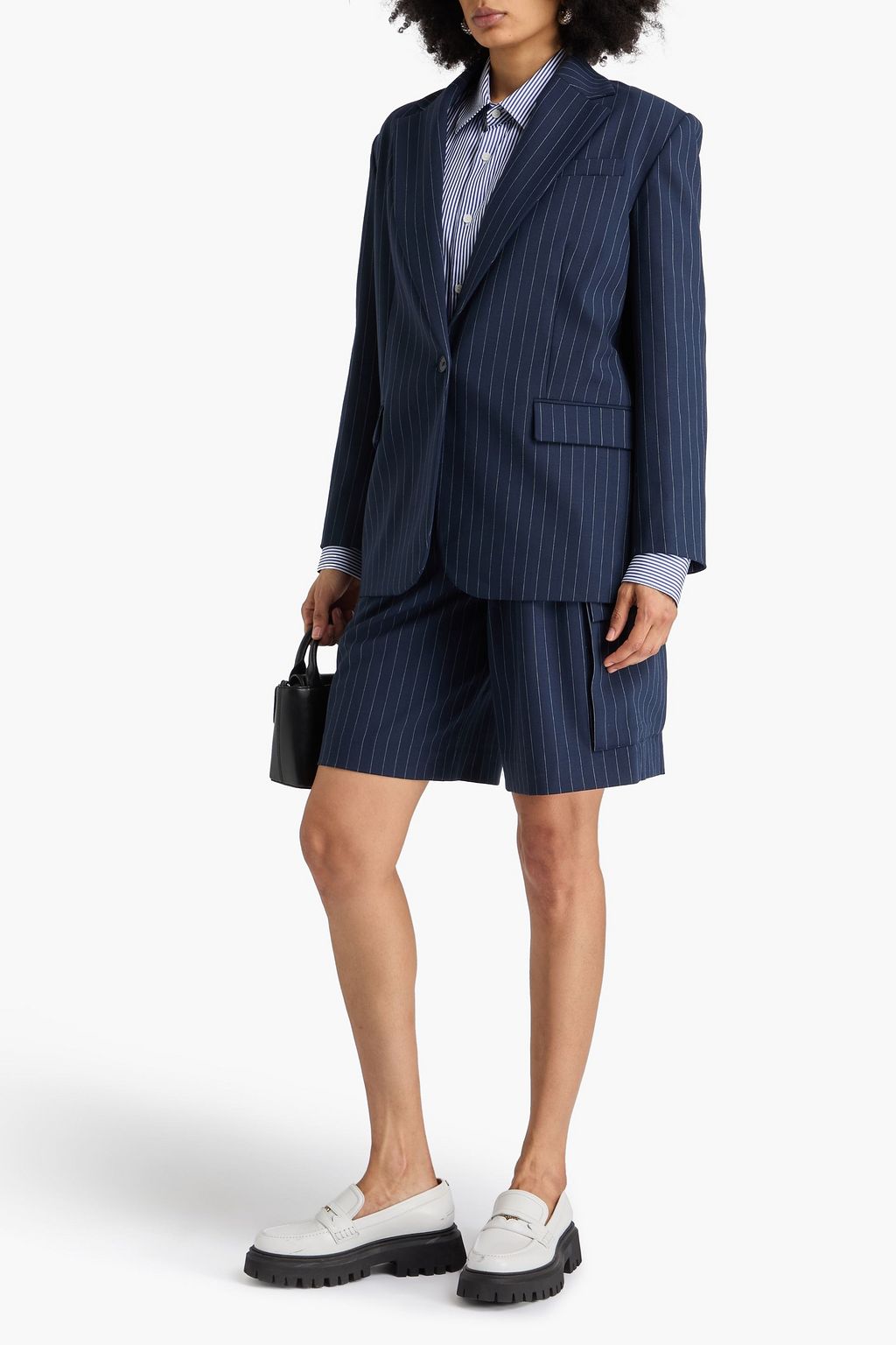 MAJE Pinstriped wool-blend twill blazer