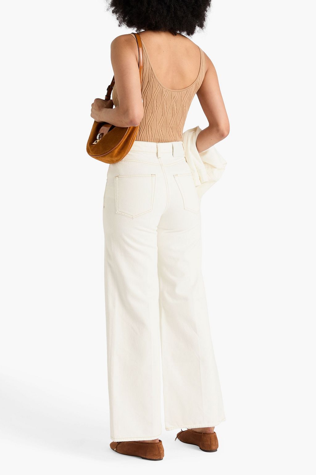 MAJE High-rise wide-leg jeans