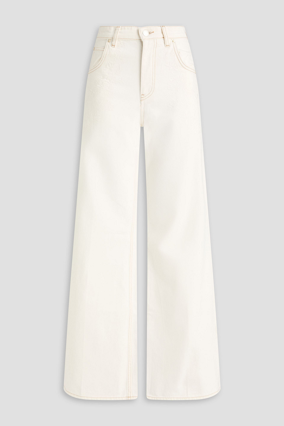 Maje High-rise Wide-leg Jeans In White