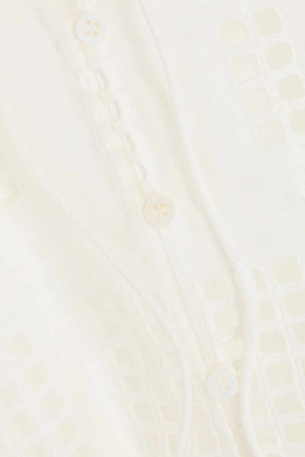 MAJE Broderie anglaise ramie peplum blouse