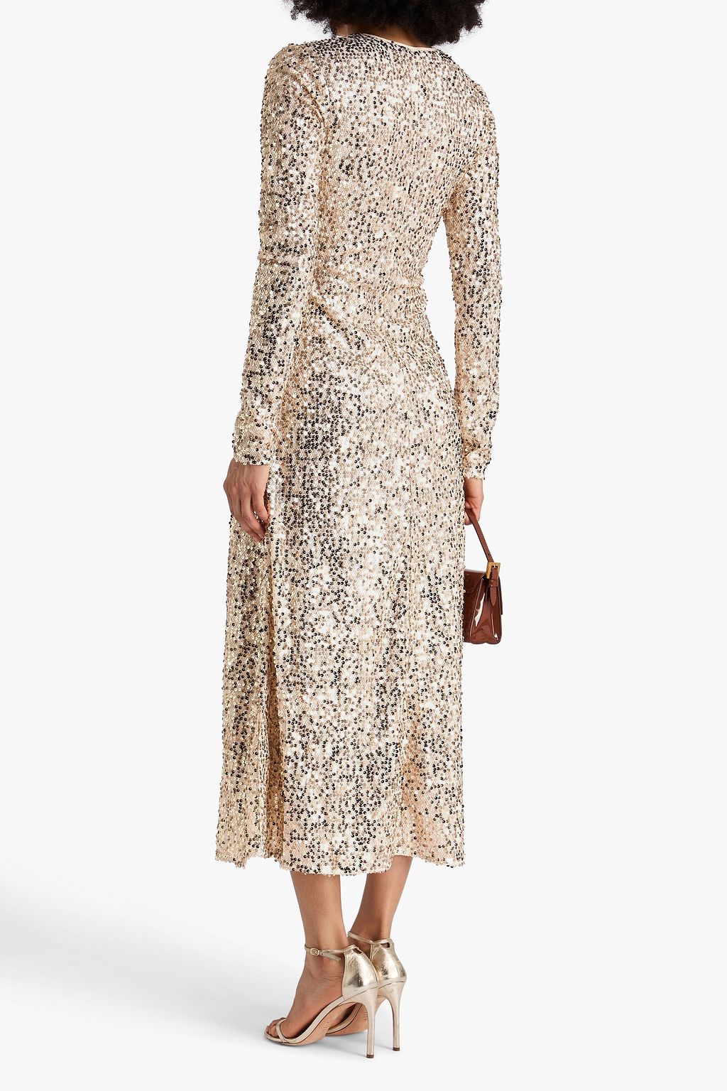 ROTATE BIRGER CHRISTENSEN Sequined mesh midi dress