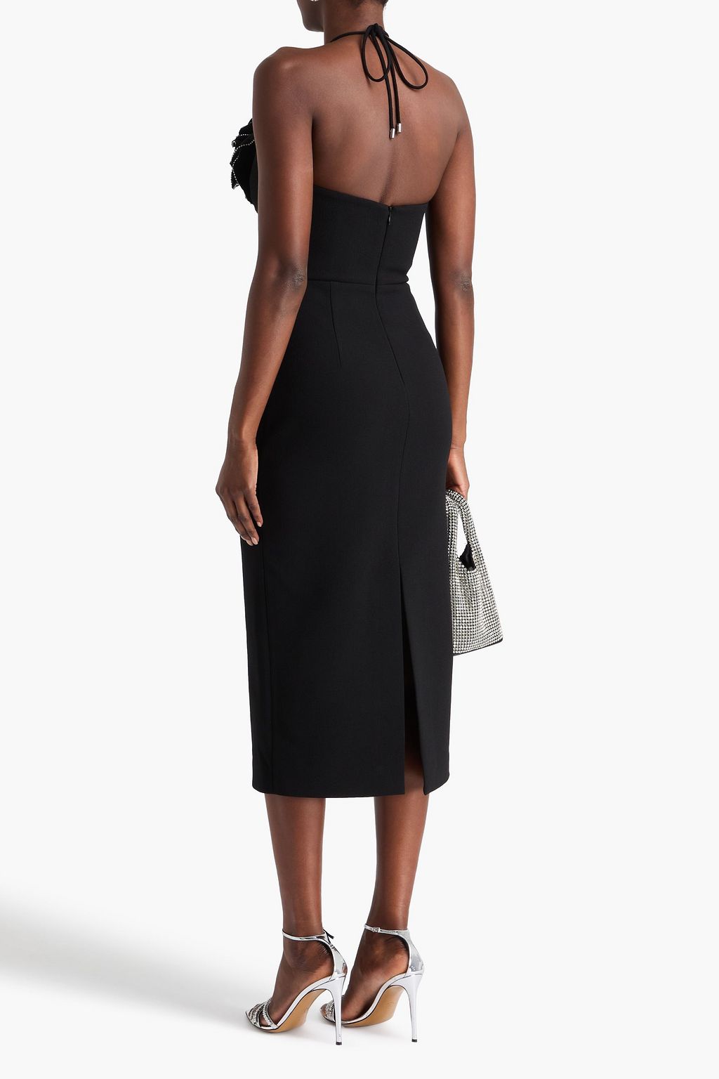 REBECCA VALLANCE Eliana floral-appliquéd crepe midi dress