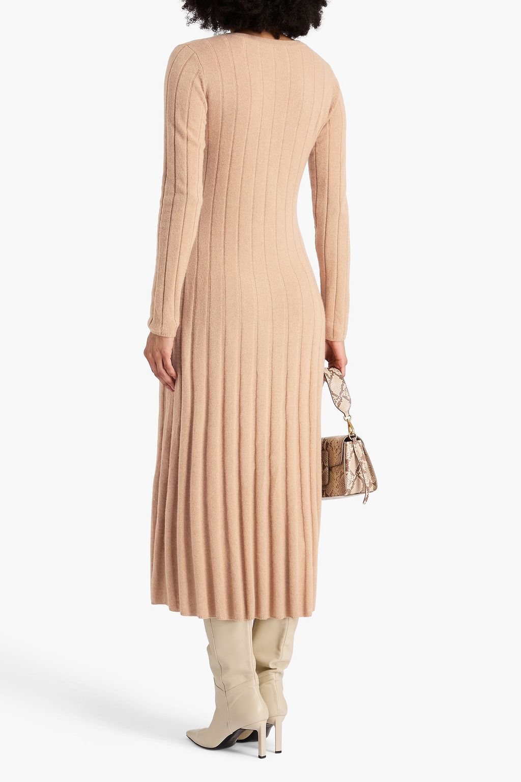 AUTUMN CASHMERE Ribbed cashmere midi dress