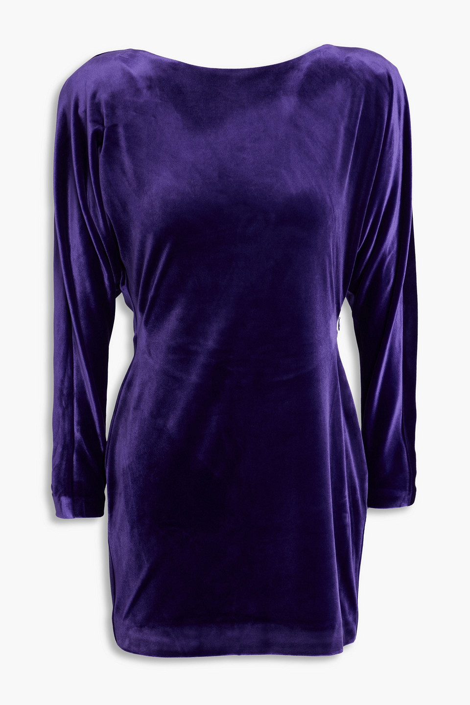 Alex Perry Open-back Velvet Mini Dress In Purple