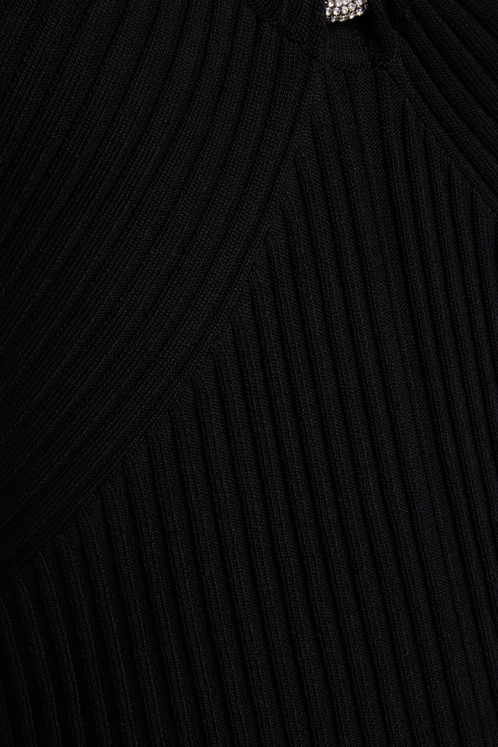 SIMKHAI Sadira Midikleid aus Rippstrick mit Kristallverzierung