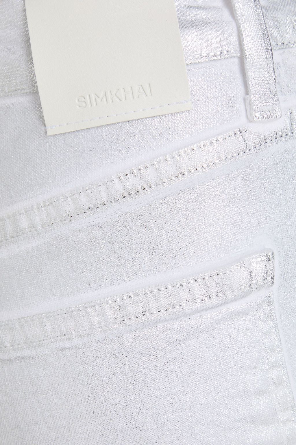 SIMKHAI Rae hoch sitzende Skinny Jeans mit Metallic-Effekt