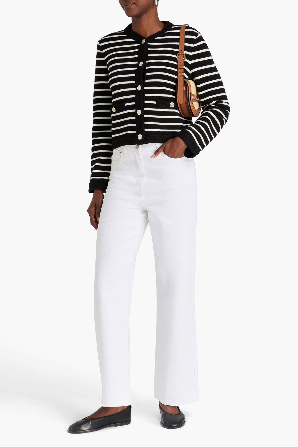 MAJE Striped knitted cardigan