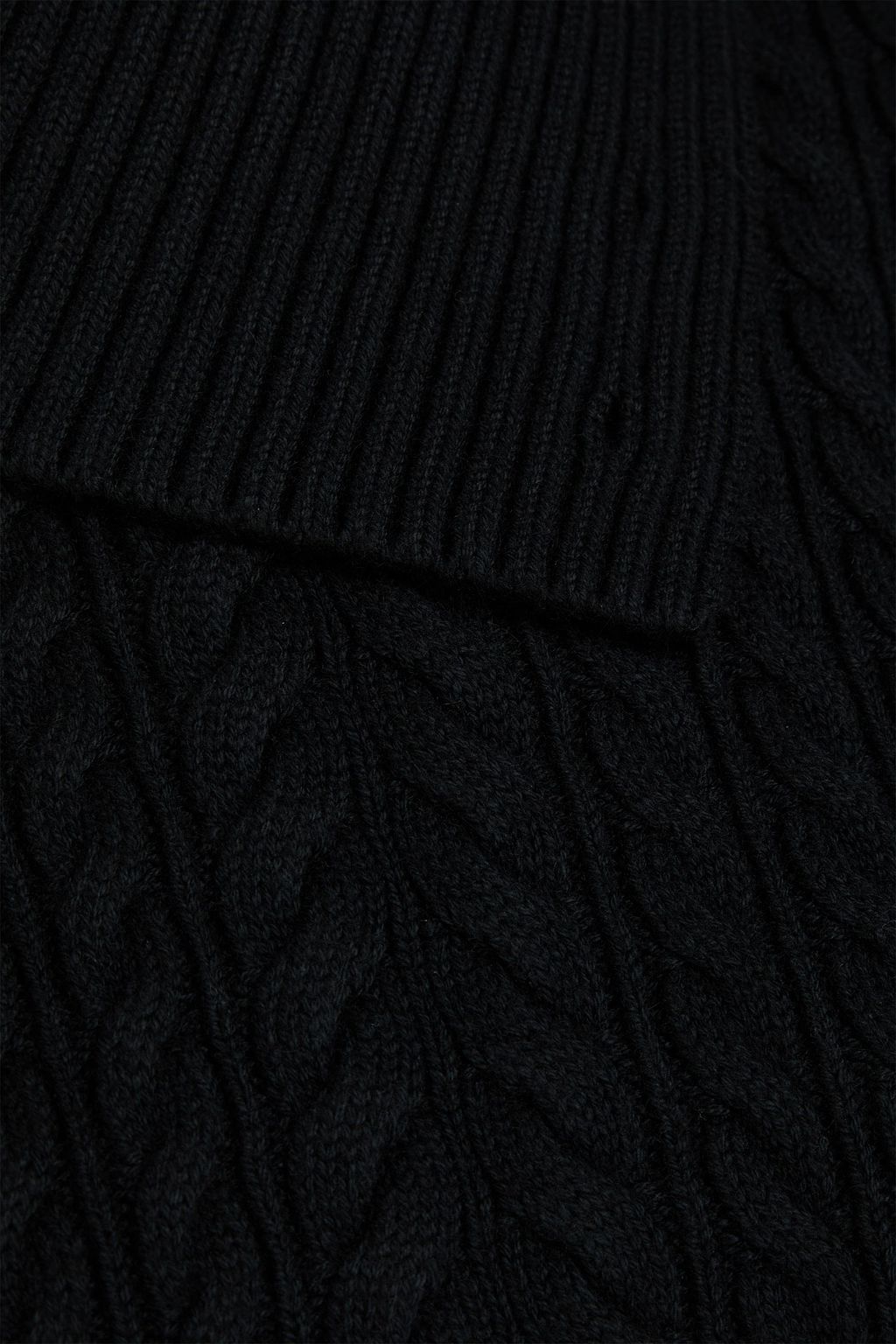 SIMKHAI Linnea cotton-blend poplin and cable-knit turtleneck sweater