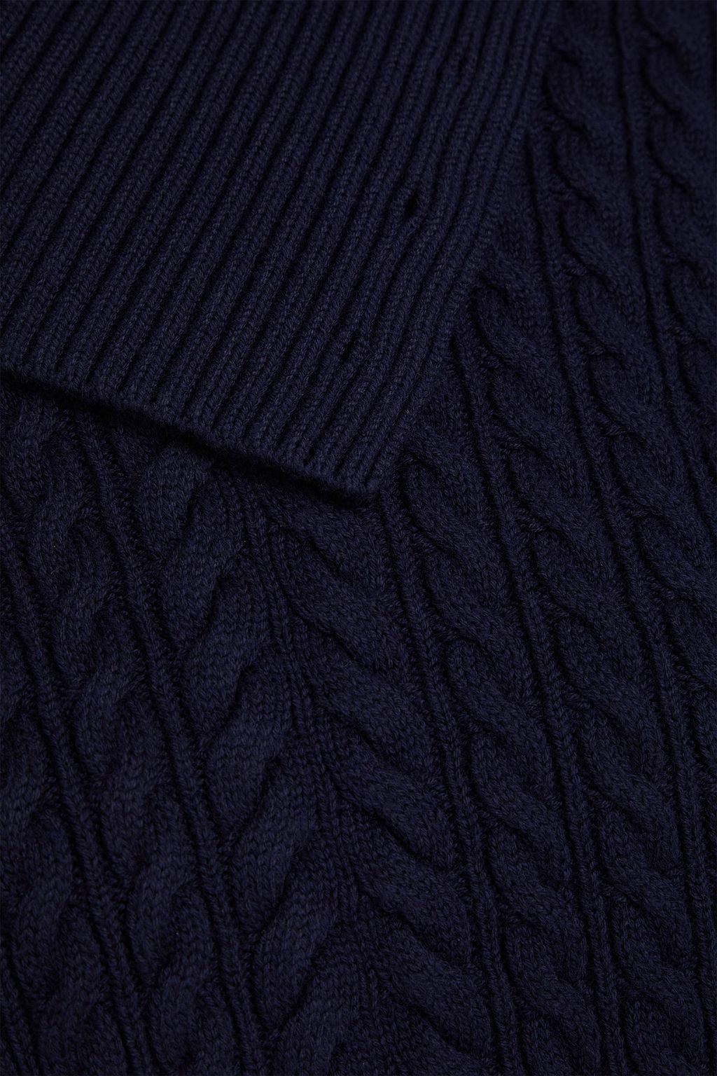 SIMKHAI Linnea cotton-blend poplin and cable-knit turtleneck sweater