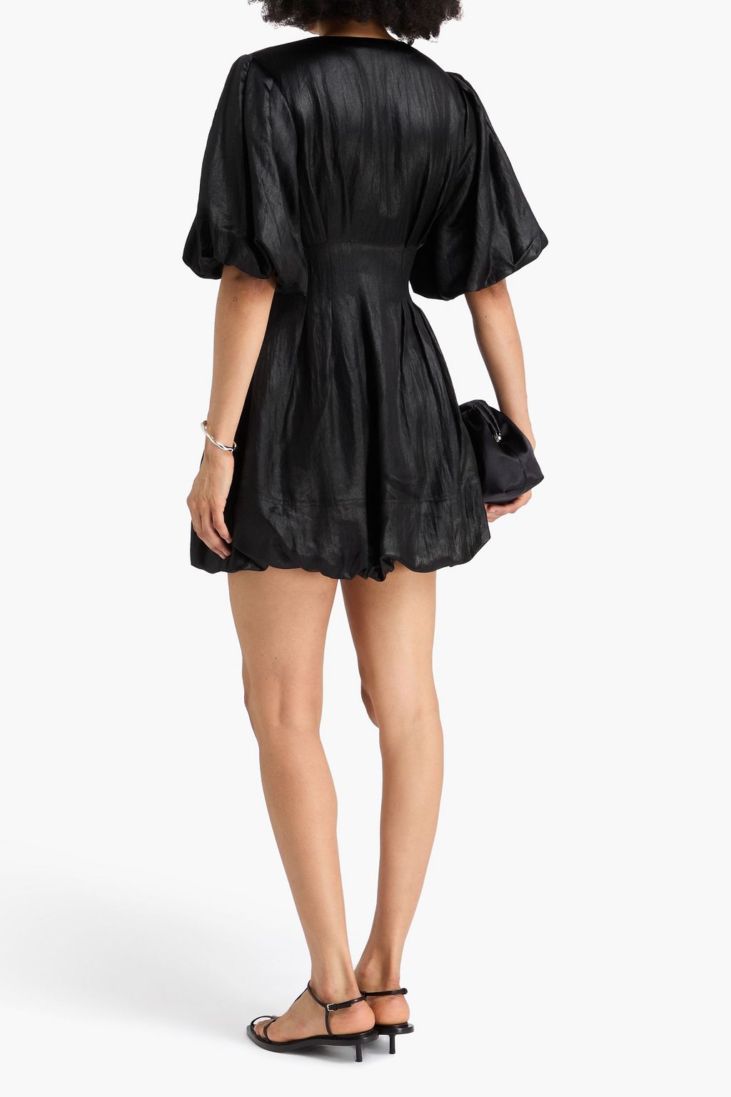 SIMKHAI Minikleid aus Crêpe-Satin mit Falten