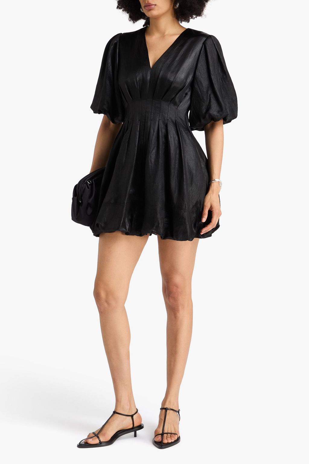 SIMKHAI Minikleid aus Crêpe-Satin mit Falten