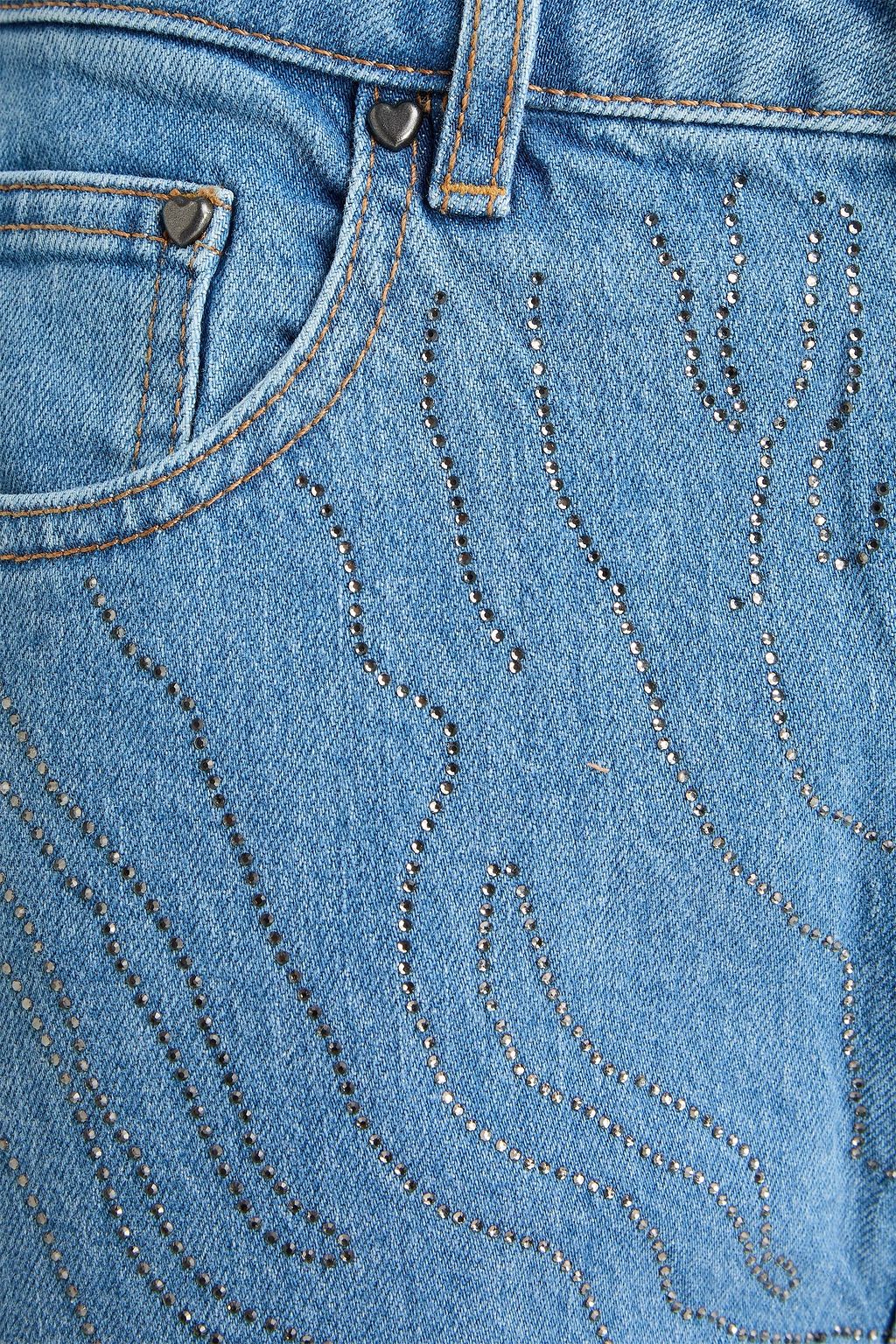 ROTATE BIRGER CHRISTENSEN 크리스털 장식 하이라이즈 와이드 레그 진