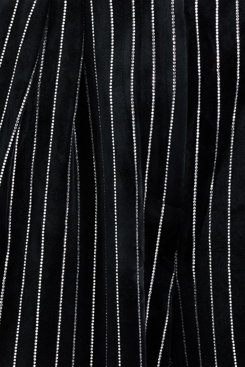 ALEX PERRY Pleated crystal-embellished velvet wide-leg pants
