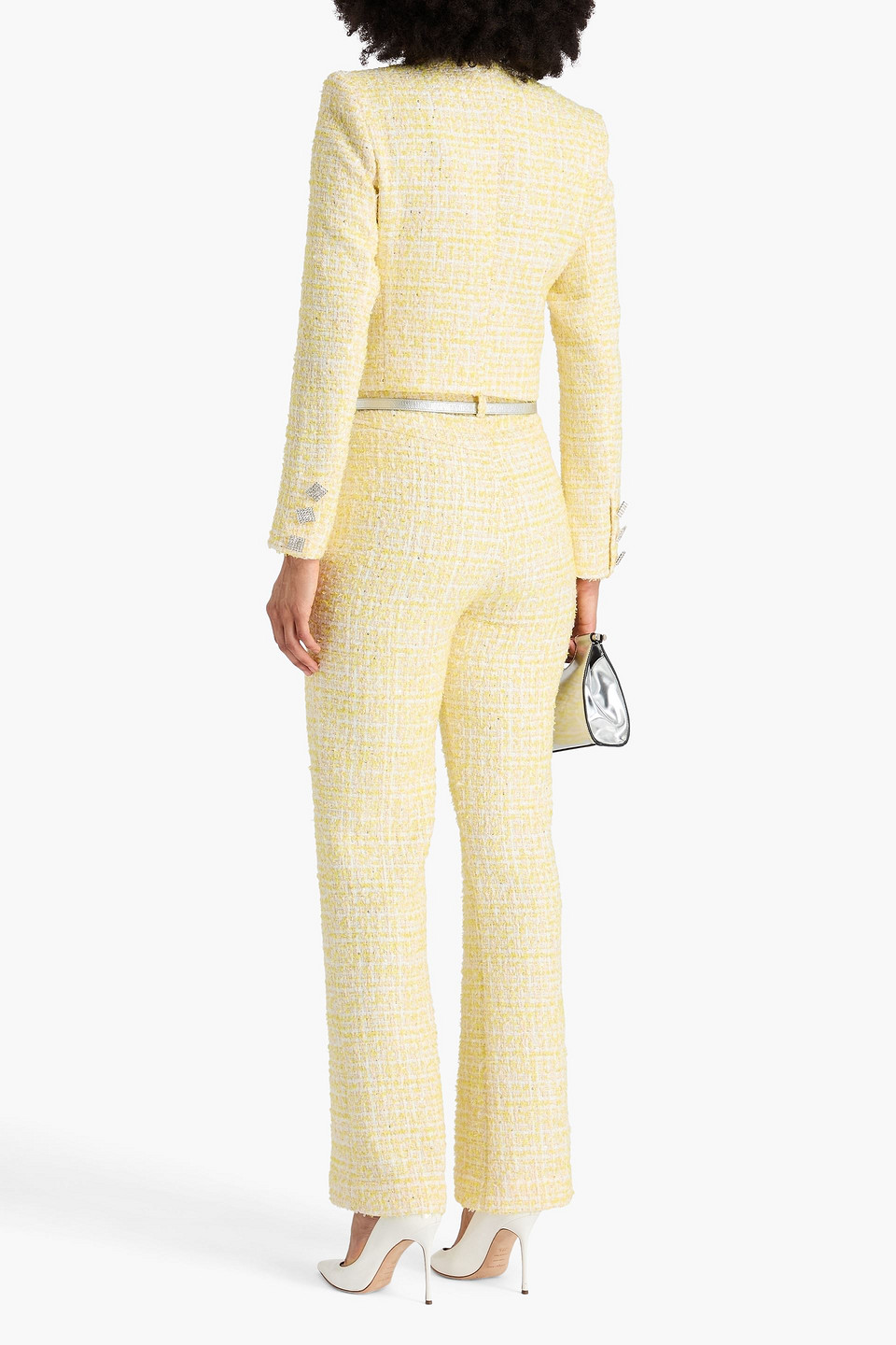  Rotate Birger Christensen - Sequin-embellished Tweed Flared Pants - Yellow - De 34 